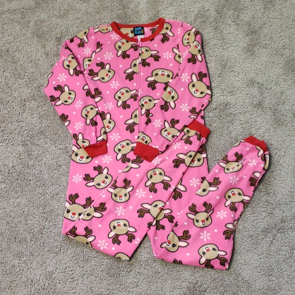 Kids Adorable Reindeer Footie Pajamas